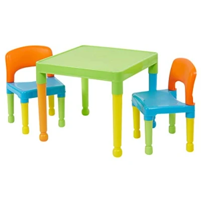 Image of Liberty House Toys Children&#039;s Multi Coloured Table &amp; 2 Chairs Set, Multicoloured, 51x51x43.5 cm