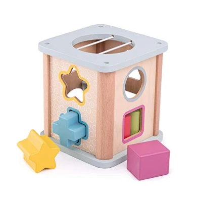 Image of Bigjigs Toys, Wooden Shape Sorter, Baby Toys for 1 Year Olds, FSC® Certified, Handmade