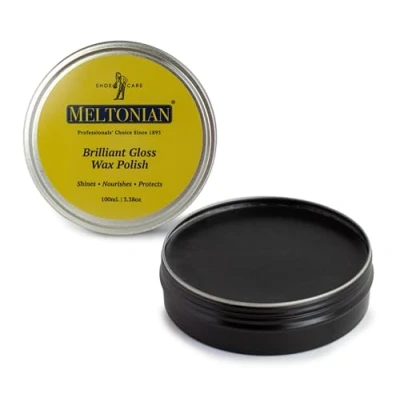 Image of Meltonian Wax Polish Paste For Brilliant Gloss Shines, Nuorishes, Protects , Black, 100ml/3.38oz