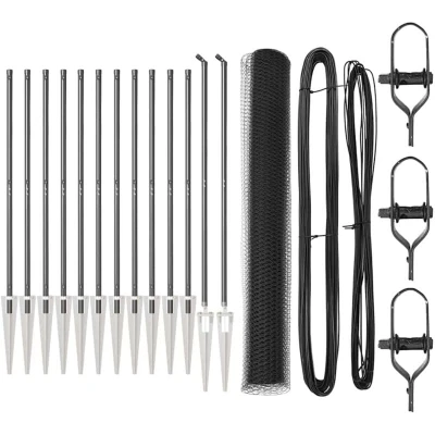Image of vidaXL Fencing Set of 2 Grey Steel, PVC 25 x 1.2 m Durable