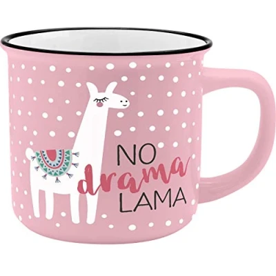 Image of GRUSS &amp; CO Mug Llama Bone China Porcelain Enamel Look 35 cl Funny Gift 45784