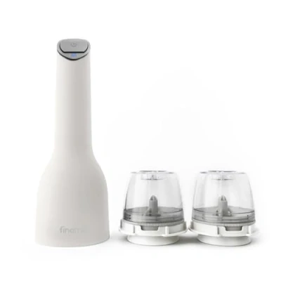 Image of FinaMill USB Rechargeable Pepper Mill &amp; Spice Grinder Adjustable Coarseness, Ceramic Grinding Elements, One Touch Operation with LED Light Includes 2 Quick Change PRO Plus Pods Soft Cream