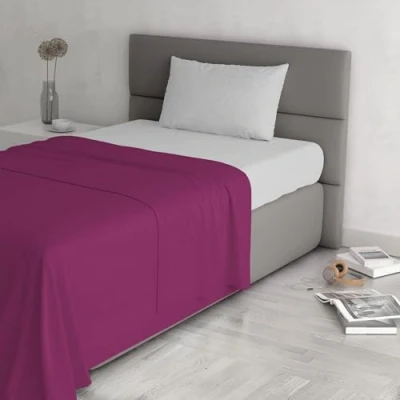 Image of Trend Chic Bed Set 100% Cotton Made in Italy, Single, Fuchsia