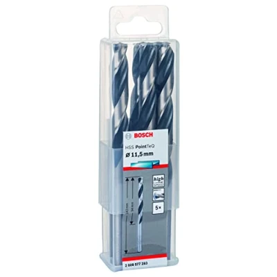 Image of Bosch Professional 5 Piece PointTeQ HSS Twist Drill Bit (for Metal, 11.5 x 94 142 mm, Driver Accessories)