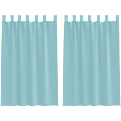 Image of vidaXL Voile Curtains with Loops 2 pcs Turquoise 140x175 cm