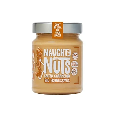Image of NAUGHTY NUTS Bio peanut butter Salted Caramel Vegan 100% Natural Without palm oil &amp; sugar Ideal as a topping for muesli 250 g