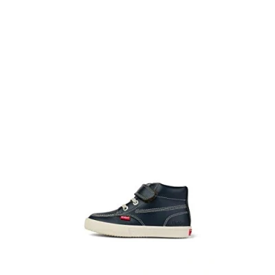 Image of Kickers Infant Boy&#039;s Kacey Hi Sneaker Velco Strap Elasticated Laces, Navy, 10 UK Child