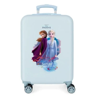 Image of Disney Frozen Nature is magical Blue Cabin Suitcase 37 x 55 20 cm Rigid ABS Combination Lock 32 Litre 2.5 kg 4 Double Wheels Hand Luggage
