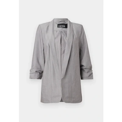 Image of Pieces Pcbosella 3/4 Sleeves Blazer, Women&#039;s, Size: XXL, Light grey melange