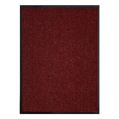 Image of KAV Washable Door Mat Dirt Trapper Durable Indoor And Outdoor Non Slip Doormats Large Floor Mats For Front Back Door, Home, office Perfect Dust Absorbent (Red/Black, 60cm x 180cm)