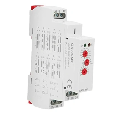 Image of AC 220V GRT8 M2 Delay Time Relay DIN Rail Mount Timer with 10 Functions for Lighting, Motor, Fan Control