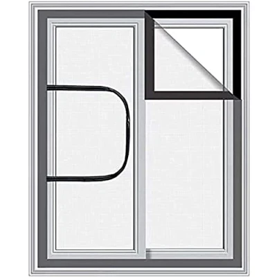 Image of Yuing Custom Size Cat Protection Window Mesh Net with Zipper, Fly Screen Self Adhesive Netting Anti Mosquito Insect, Balcony Safety