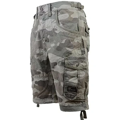 Image of Crosshatch New Mens Army Camouflage Knee Length Combat Cargo Jeans Holiday Summer Shorts by Jeanbase Olive Camo 30
