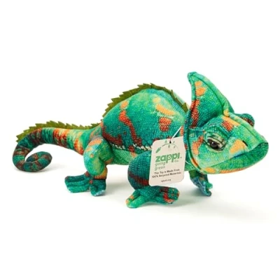 Image of Zappi Co 100% Recycled Chameleon Plush Toy (42cm Length) Perfect Playtime Companions for Children with Lifelike Detail featured Tiktok