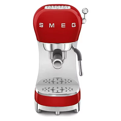 Image of Smeg ECF02RDUK Espresso Coffee Machine with 15 Bar Pump, 1350W, Red