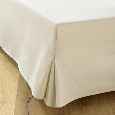 Image of Bed Skirt 135 x 190 cm Ecru 4 30 Ruffles for Base with Legs Cover Made in Europe Protector Top