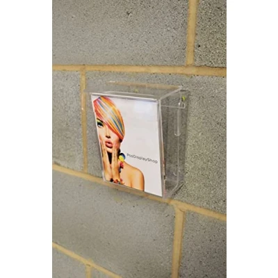 Image of POS Display Shop A5 Portrait Acrylic Outdoor Wall Mountable Map/Menu/Offer/Brochure/Leaflet Holder/Dispenser with lid LDS4451