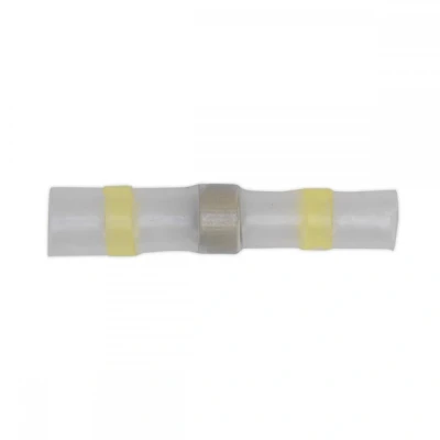 Image of Sealey Heat Shrink Butt Connector Solder Terminal 12 10 AWG Yellow Pack of 25