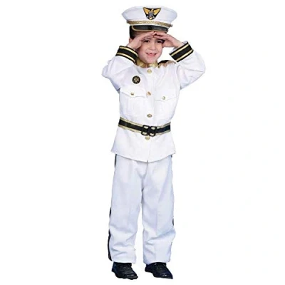 Image of Dress Up America Deluxe Navy Admiral Children&#039;s Costume Set Role Play Kit For Kids