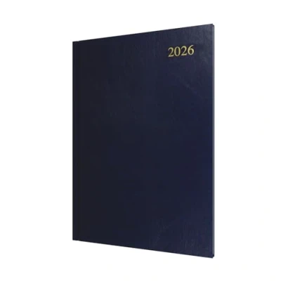 Image of Collins Essential 2026 12 Month Calendar Year Planner, Week To View Diary, A4 Hard Cover Dark Blue (ESSA43.65 26)