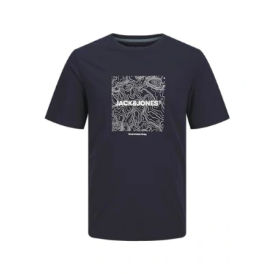 Image of JACK &amp; JONES Men&#039;s Jjliner Tee SS Crew Neck T Shirt, Blazer Navy, S