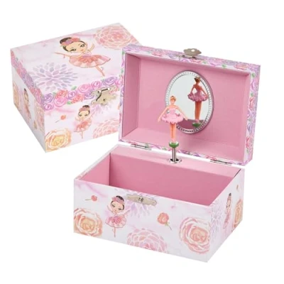 Image of TAOPU Girl&#039;s Gift Music Box with Spinning Ballerina,Ballerina Design Musical Jewelry Kids for Little Girls Jewel Storage,Toys