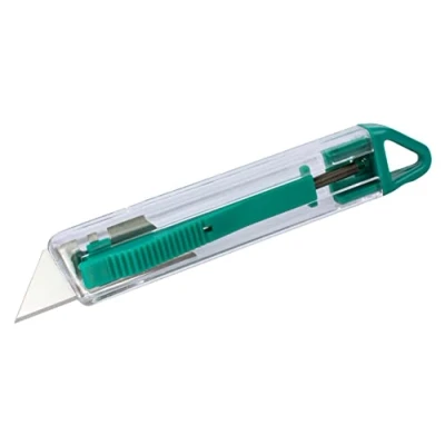 Image of wolfcraft Plastic Safety Trapezium Blade Knife I 4135000 for Safe Cutting of Cardboard