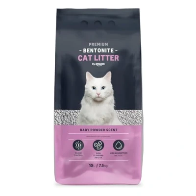 Image of Amazon Brand Lifelong Bentonite Premium Cat Litter Baby Powder Scent, 10L (Pack of 1)