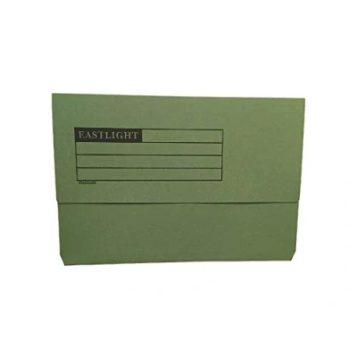 Image of ValueX Document Wallet Lightweight, Half Flap Foolscap, Green, Pack of 50