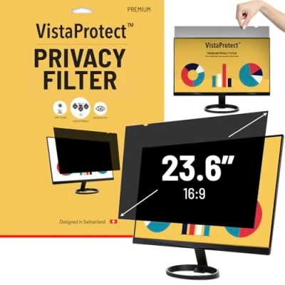 Image of VistaProtect Premium Privacy Filter &amp; Anti Blue Light Screen Protector for Computer Monitors (23.6&quot; inches)