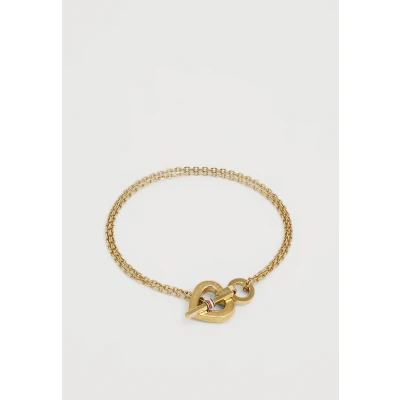 Image of Tommy Hilfiger Toggle Heart Bracelet goldcoloured, Women&#039;s, Size: One Size, Gold coloured