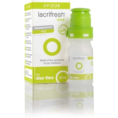 Image of Avizor Lacrifresh Aloe 10ml. Bottle of 10ml Eye Drops to Relieve Symptoms Irritation.