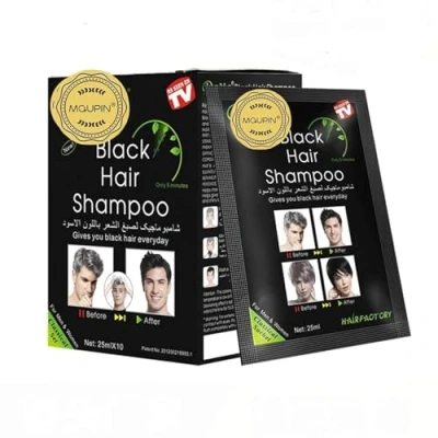 Image of Hair Dye Shampoo,MQUPIN Instant for Men Women Natural Ingredients,Last 30 days,2 in 1 Color,Easy to Use and (10 Pcs, Black)