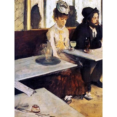 Image of Wee Blue Coo Edgar Degas The Absinthe Drinker 1876 Old Master Painting Art Print Poster Wall Decor 12X16 Inch