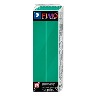 Image of STAEDTLER 8041 500 FIMO Professional Oven Hardening Polymer Modelling Clay, 454g True Green (Single Block)
