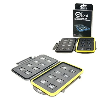 Image of Ex Pro® Tough store Waterproof Memory Card Case for 16 x Micro SD SDXC MSD Blue