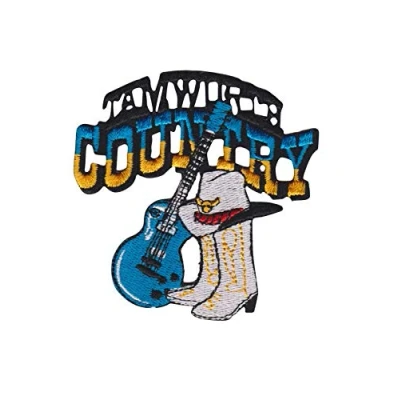 Image of Country Music Patch Badge Embroidered Iron on Applique Souvenir Accessory