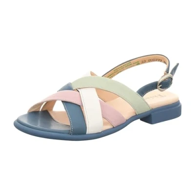 Image of Think! Kama Women&#039;s Chrome Free Tanned Sustainable Strap Sandal 0000 Black 41 EU, 8000 denim combi, 6 UK