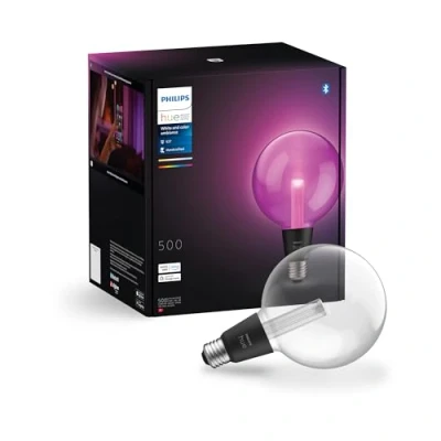 Image of Philips Hue Lightguide G125 Large Globe Smart Bulb, White and Color Light, Bluetooth Compatible, Voice Control with Alexa, Apple Home &amp; Google Assistant