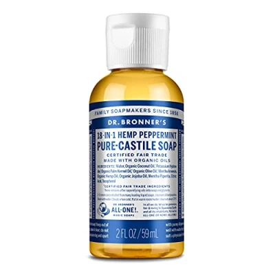 Image of Dr. Bronner&#039;s Organic Peppermint Pure Castile Liquid Soap, 59 ml