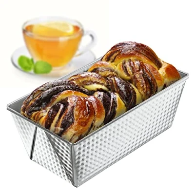 Image of KADAX Baking Tin, Non Stick Coated Sheet Metal Loaf Oblong Tray in Various Sizes, Oven Narrow Pan for Bread, Brownie (20.5 x 12cm, Silver)