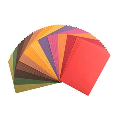 Image of Florence Cardstock Smooth Multicoloured Coloured Card Making Supplies A4 Autumn 19 x 5 Sheets Paper for Scrapbooking, and Other Crafts 216 GSM