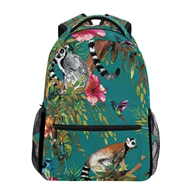 Image of Eslifey Cute Animal Lemur Backpack Students Shoulder Bags Travel Bag College School Backpacks