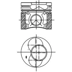 Image of 038107065FB, 038107065FF, 038107065FH, 038107065FK, 038107065GB Piston KOLBENSCHMIDT 99851600 79,51mm for cylinder 3 4 VOLKSWAGEN: Caddy 3,