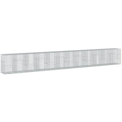 Image of vidaXL Gabion Basket with Cover 1200x100x150 cm Galvanised Iron