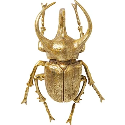 Image of Kare Design Wall Decoration Atlas Beetle, Gold, 15 x 26 35.5 cm