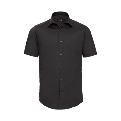 Image of Russell Athletic Collection Mens Fitted Short Sleeved Shirt (Black) Size Medium