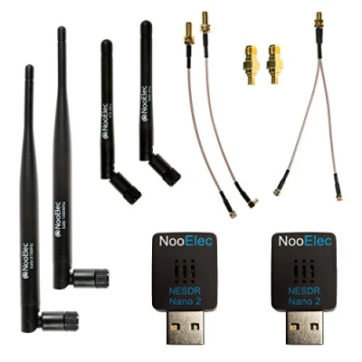 Image of NESDR Nano 2 Dual Band ADS B Bundle; Compatible with Stratux, Avare, Foreflight, FlightAware, and Other Applications. SDRs, 4 978MHz(UAT) &amp; 1090MHz(ADSB) Antennas + Adapters Cables
