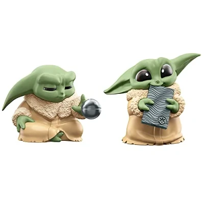 Image of Hasbro Star Wars F5939 Bounty Collection Series 5, Grogu Figures 2 Pack, Practice, Toy for Kids Ages 4+, 5.5 cm, Force Focus &amp; Beskar Bite