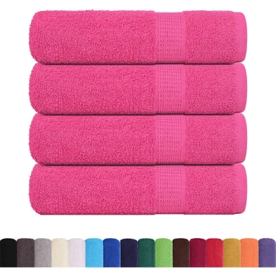 Image of vidaXL Hand Towels 4 pcs Pink 50x100 cm 360 gsm 100% Cotton